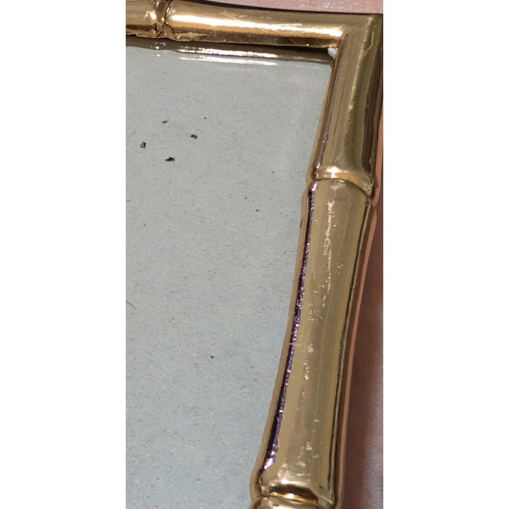 Gold Bamboo Picture Frame 4x6 Concepts In Time Hollywood Regency Retro MCM Decor